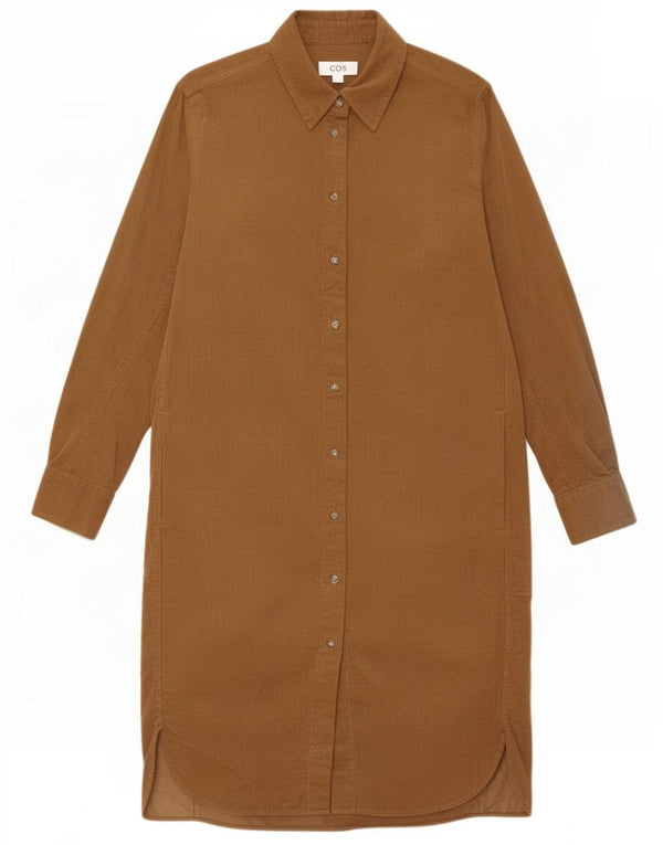 Cos feminino vestido camisa de veludo cotelê EU 34 XS bege algodão