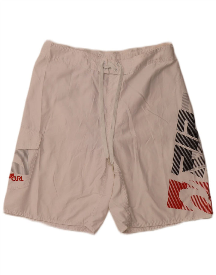 RIP CURL Calção de banho masculino gráfico médio poliéster colorblock branco