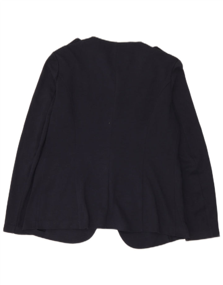 Jaqueta blazer militar feminina Benetton com 1 botão Reino Unido 14 grande azul marinho