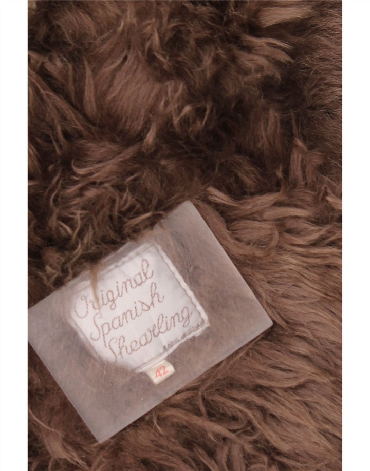 Casaco feminino vintage de shearling EU 42 grande shearling bege
