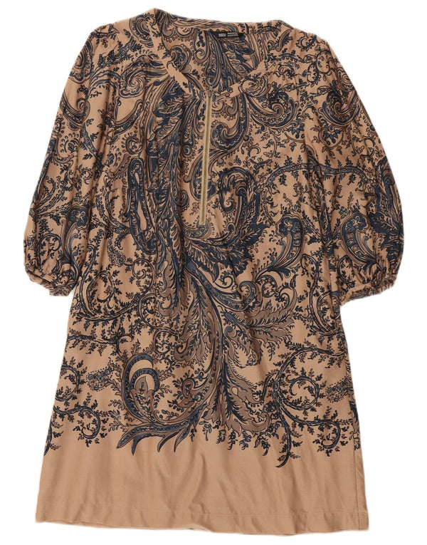 Vestido Marks & Spencer Feminino Autograph A-Line Reino Unido 12 Médio Bege Paisley