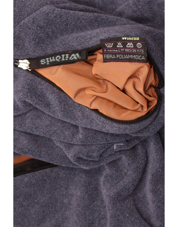 Jaqueta reversível de lã de grandes dimensões masculina vintage poliamida marrom pequena