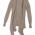 Suéter cardigã assimétrico Zara Longline feminino Reino Unido 12 listrado cinza médio