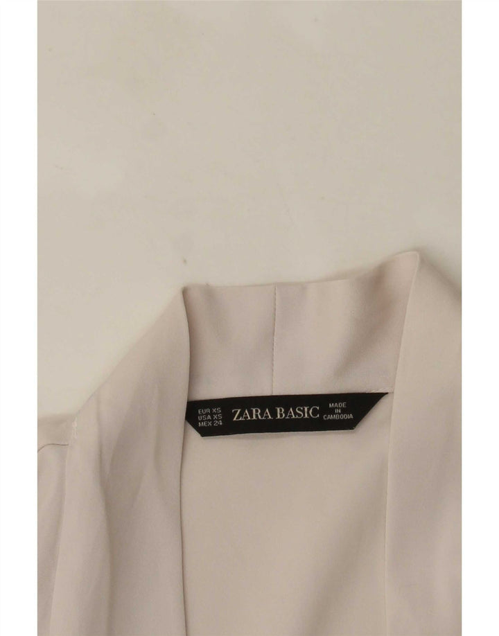 Blusa feminina Zara manga comprida oversized UK 6 XS branco