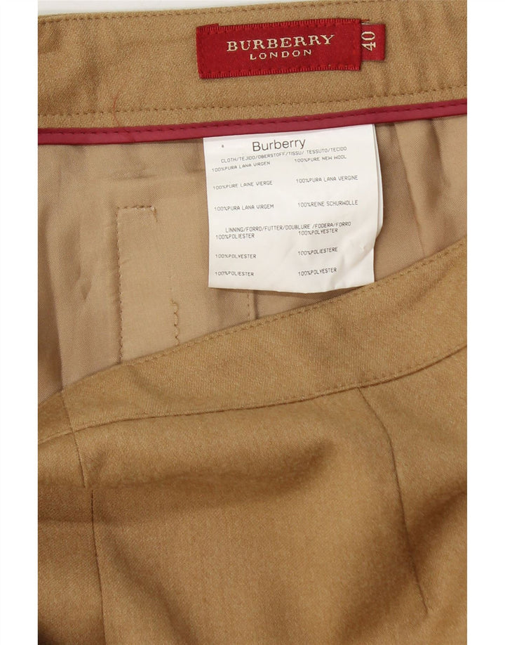 Calça feminina BURBERRY Straight Suit EU 40 Médio W30 L29 Marrom