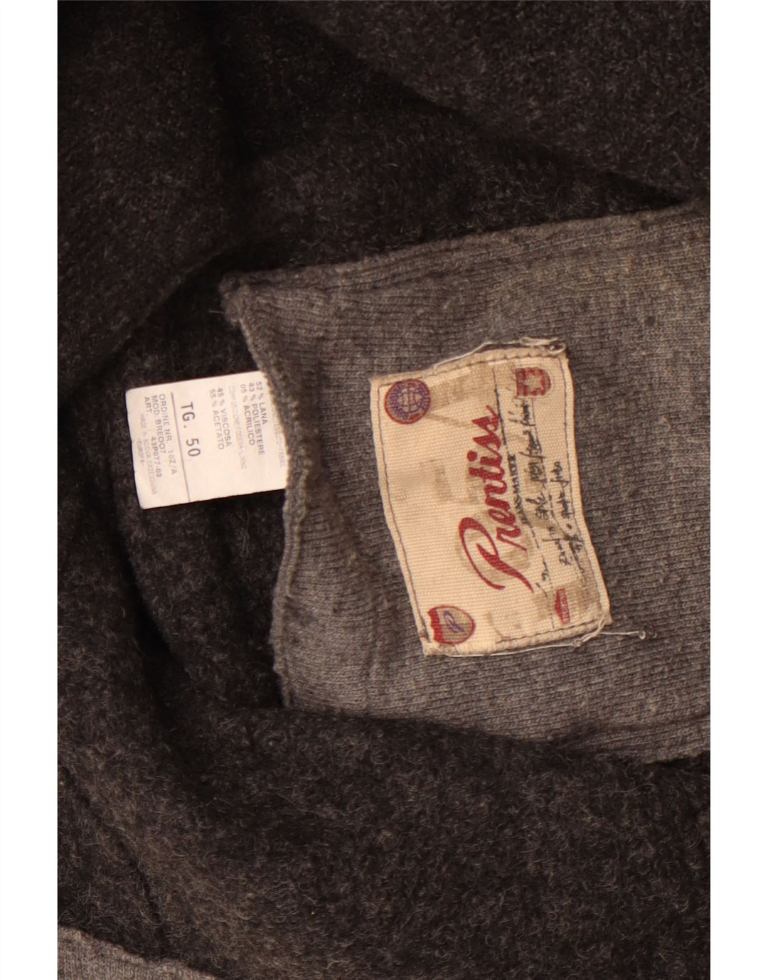 Casaco masculino de malha PRENTISS IT 50 grande lã cinza