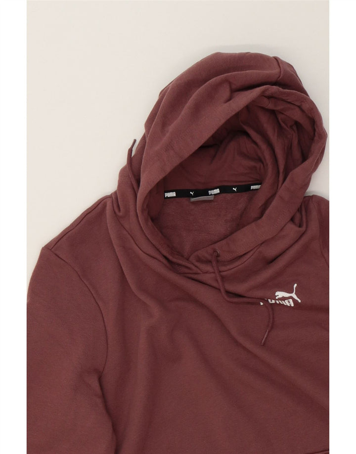 PUMA Womens Hoodie Jumper UK 14 Medium Maroon Cotton Vintage Puma and Second-Hand Puma from Messina Hembry 