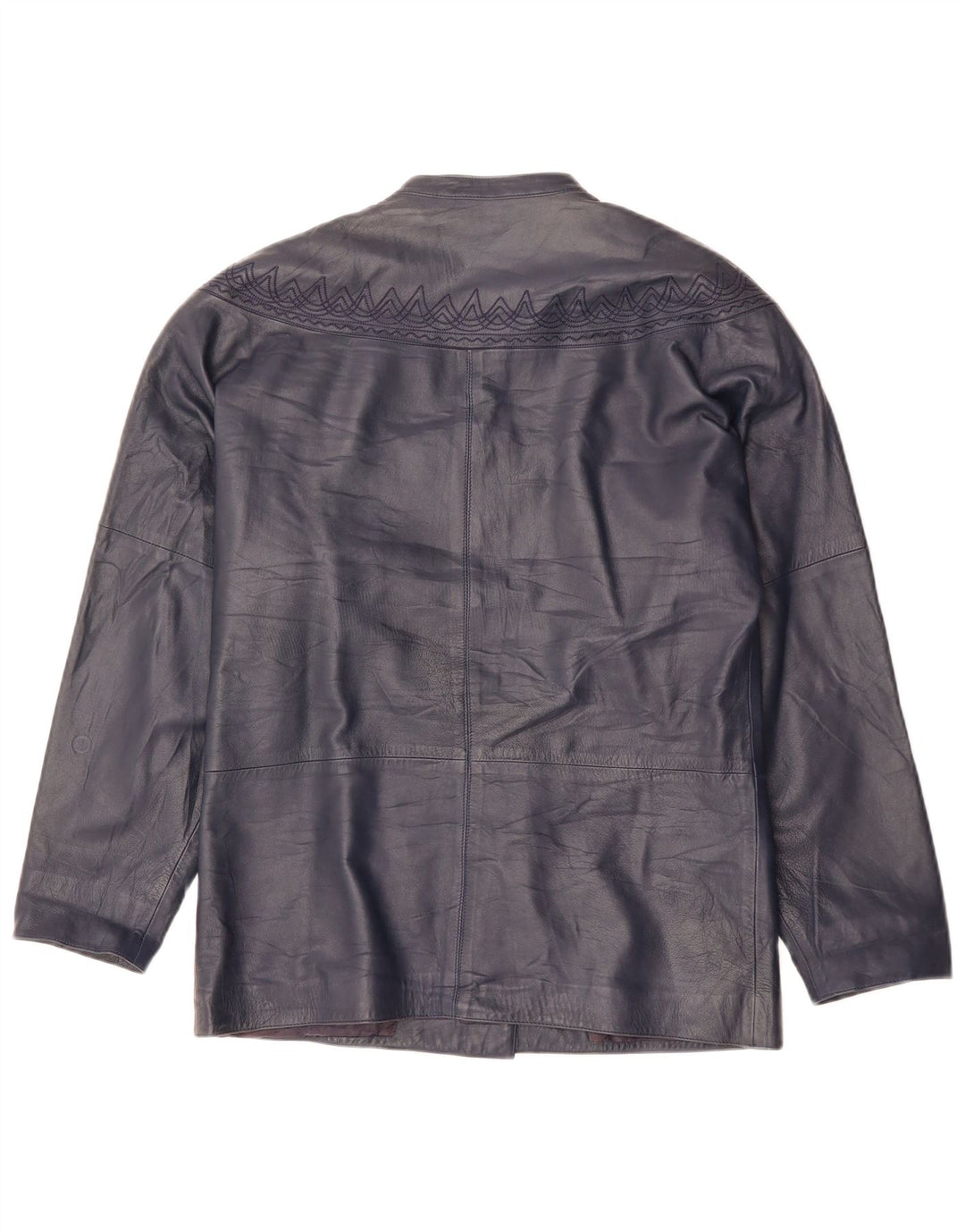 Jaqueta feminina de couro oversized GENNY EU 34 XS azul marinho