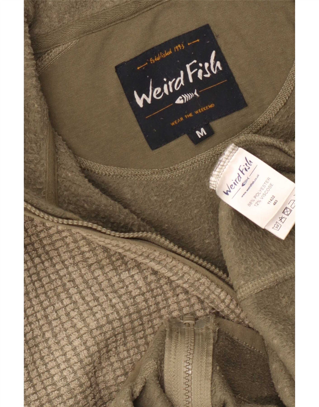 Jaqueta de lã masculina Weird Fish poliéster cáqui médio