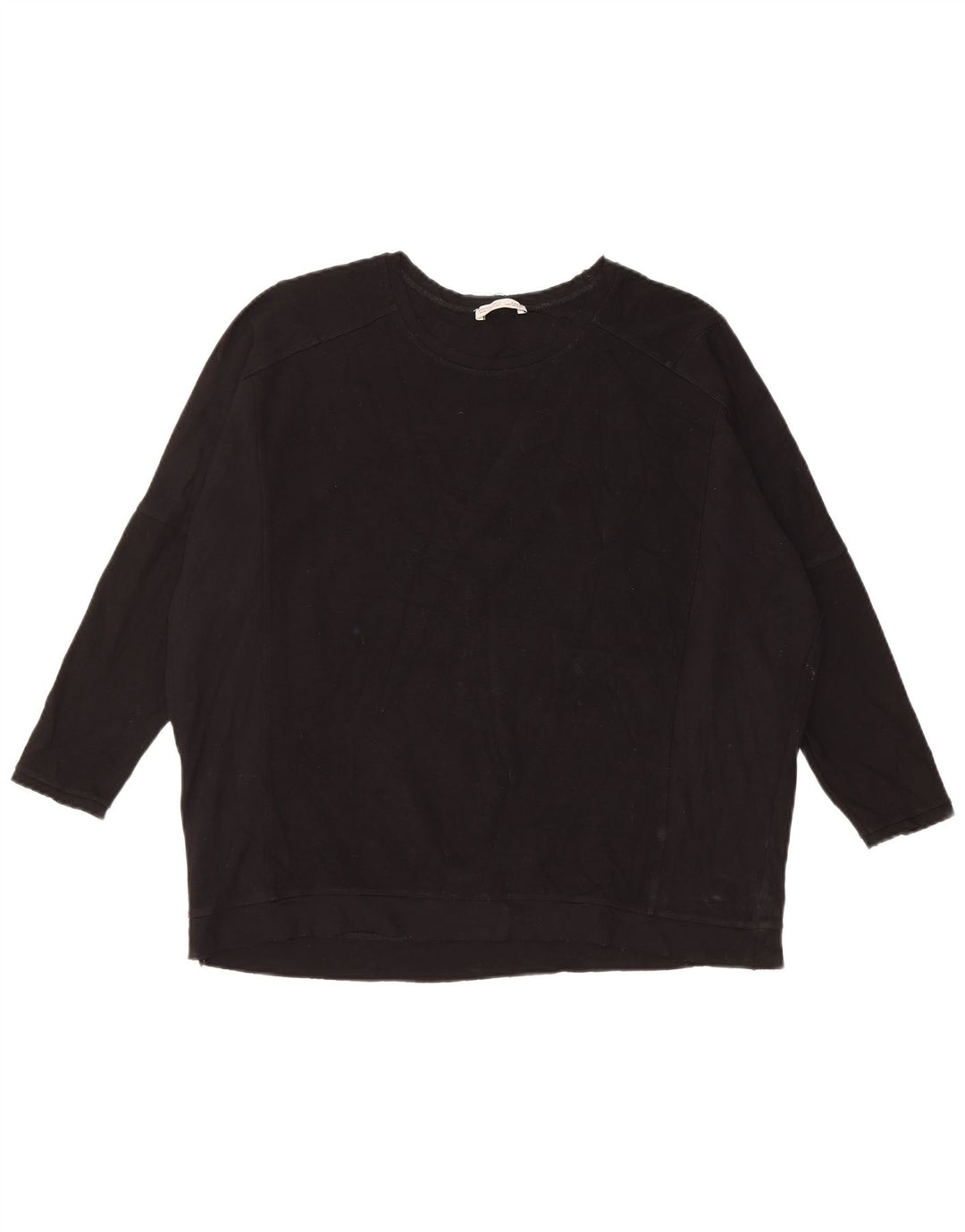 Zara moletom feminino manga 3/4 oversized jumper UK 14 médio preto