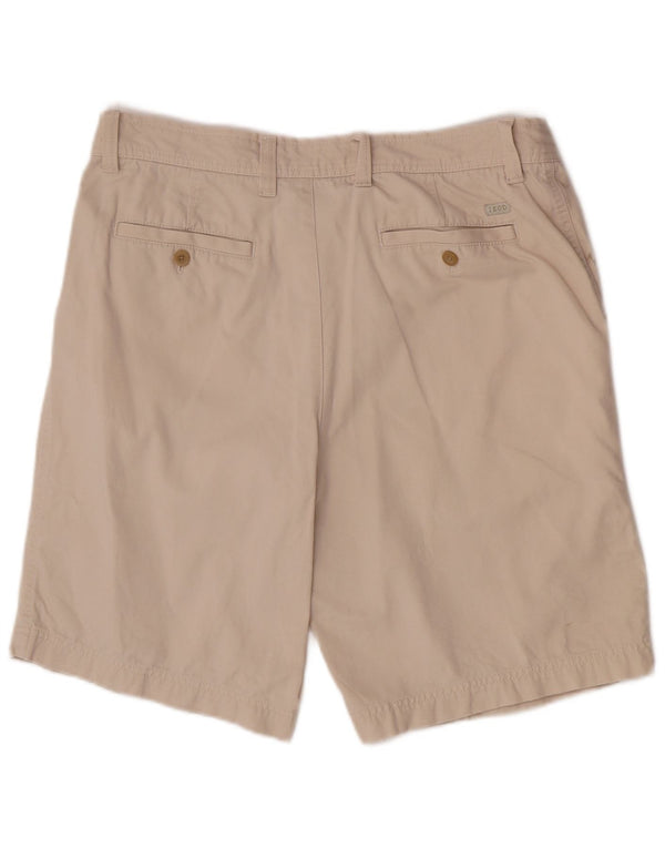 Izod Mens Chino Shorts W36 Grande Algodão Bege