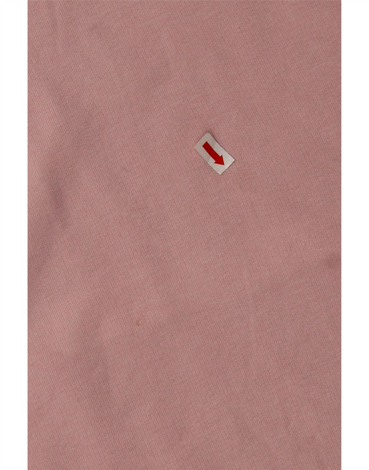 Suéter feminino com capuz grande Marks & Spencer UK 8 pequeno algodão rosa