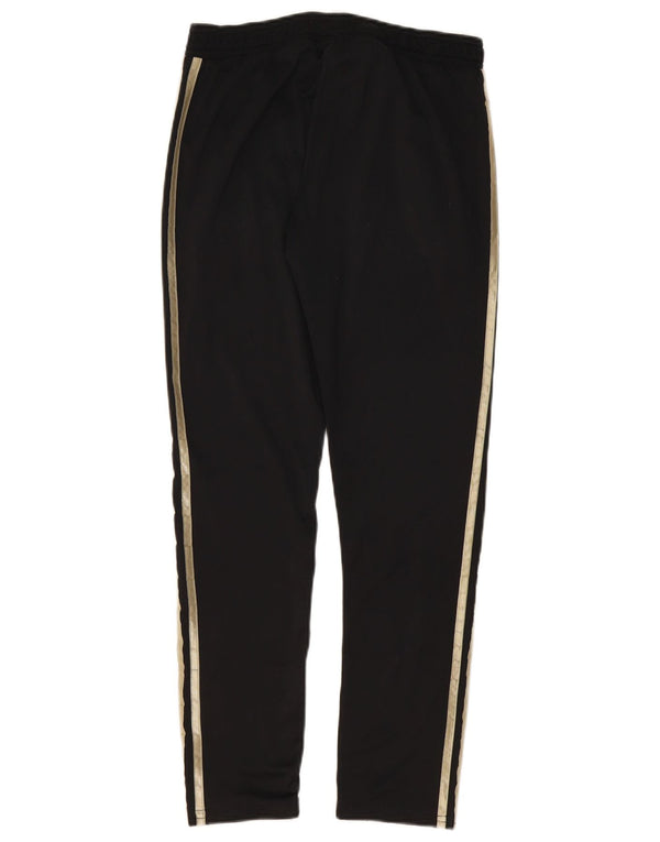 Calça de treino feminina Adidas UK 10 pequena poliéster preto