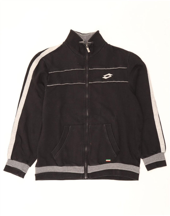 Lotto Womens Tracksuit Top Jacket UK 14 Médio Preto Colourblock Algodão
