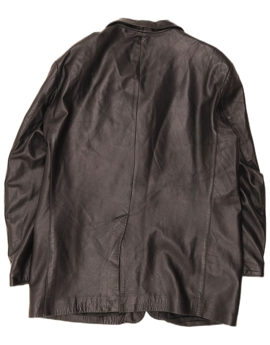 Jaqueta de couro masculina vintage IT 54 2XL preta