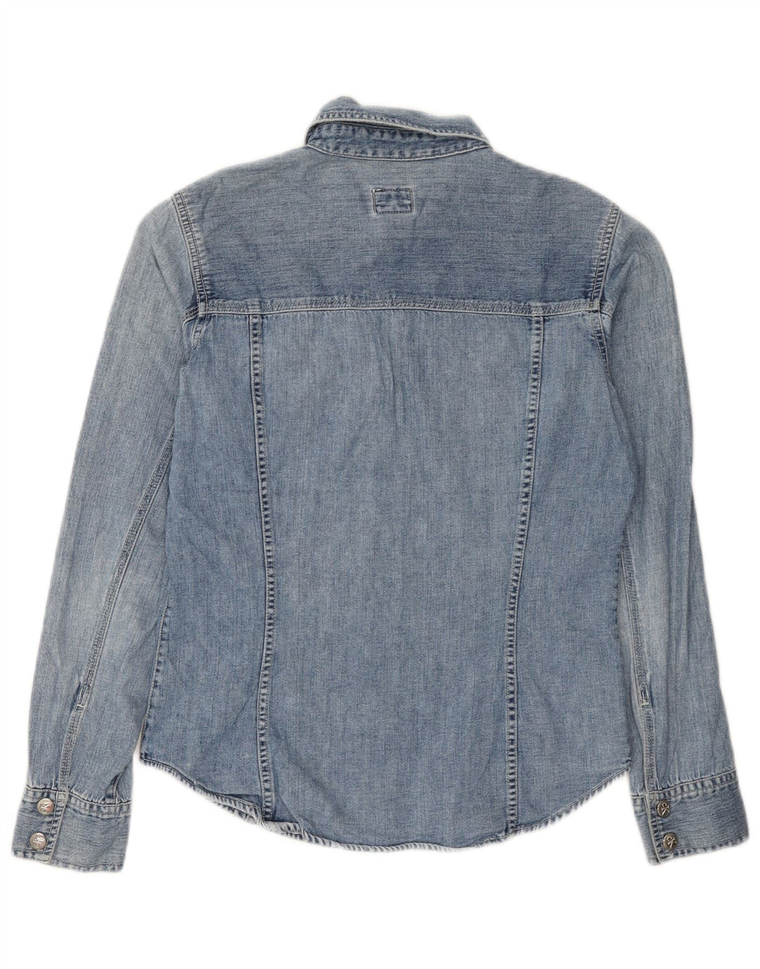 Camisa jeans feminina Calvin Klein Jeans azul médio algodão