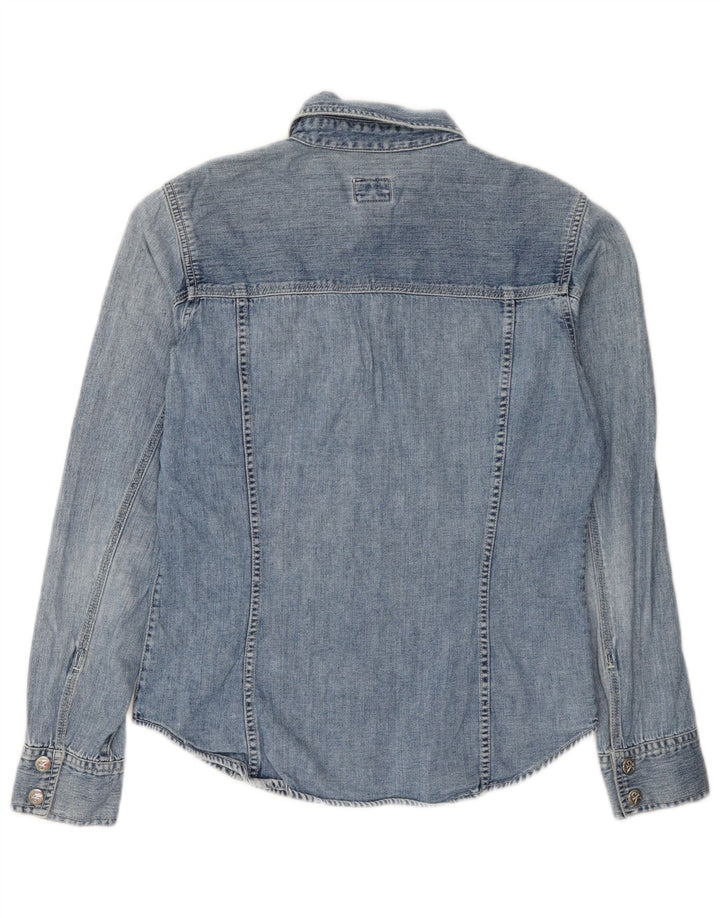 Camisa jeans feminina Calvin Klein Jeans azul médio algodão