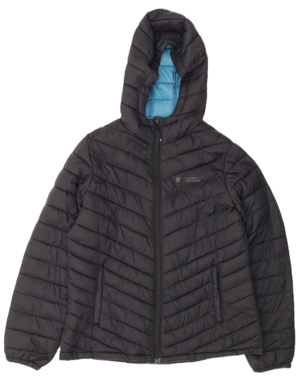 Mountain Warehouse Womens Hooded Padded Jacket UK 14 Large Navy Blue Nylon