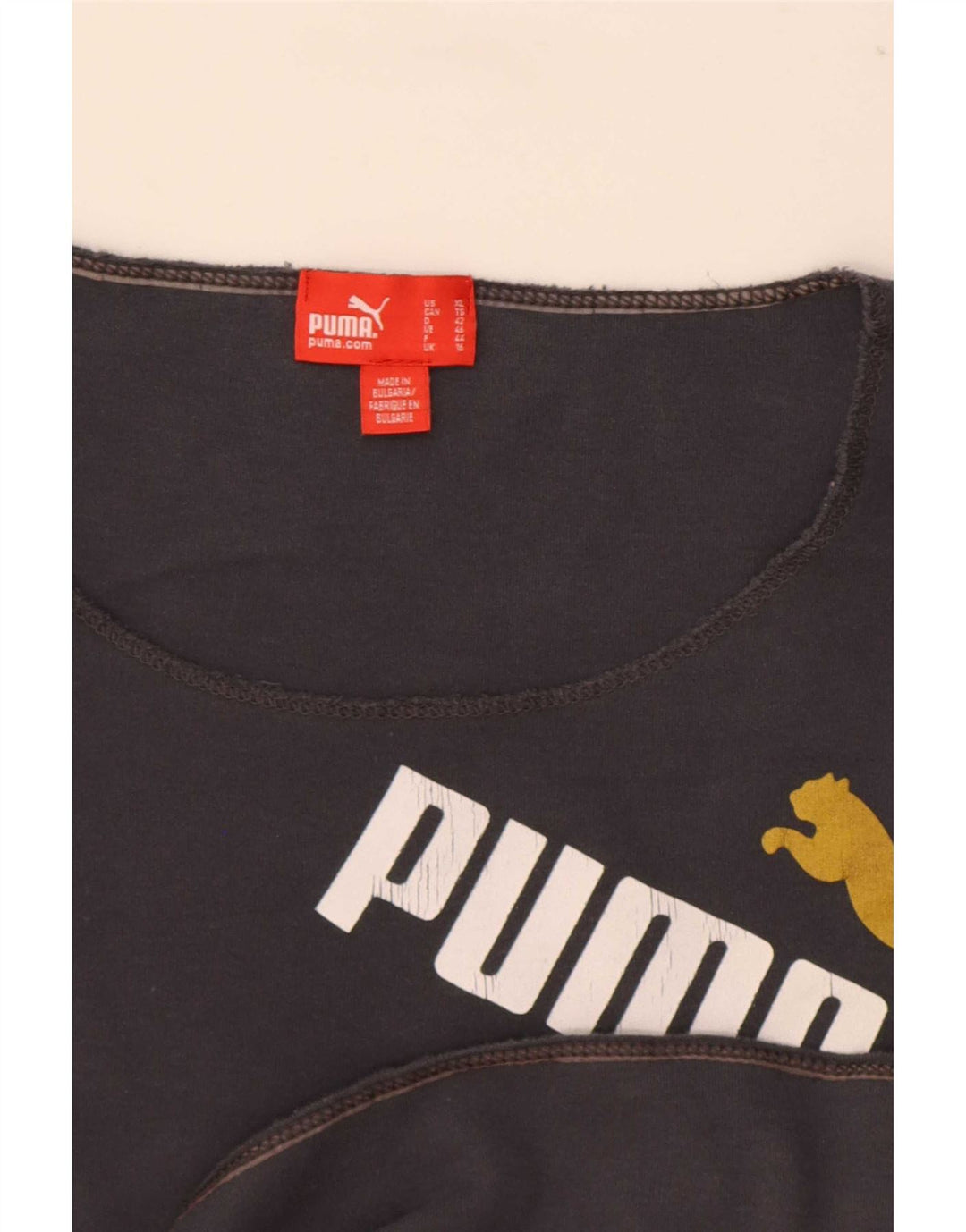Puma Mulher Graphic Top Manga Longa UK 16 Grande Cinza