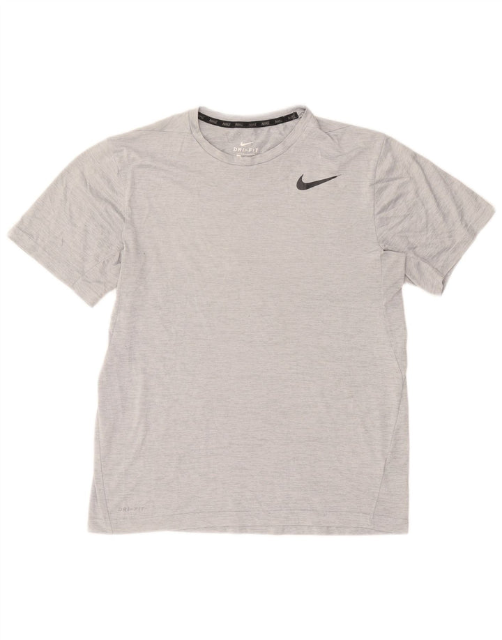 Camiseta masculina Nike Dri Fit Top cinza médio manchado de poliéster