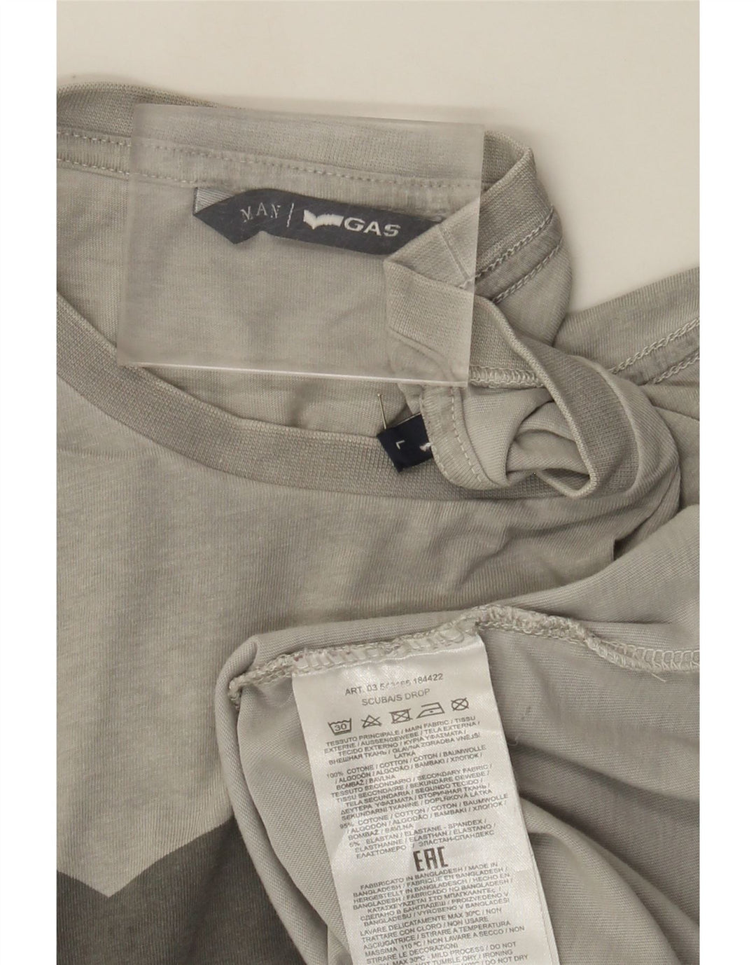 Camiseta gráfica masculina Gas Top grande algodão cinza