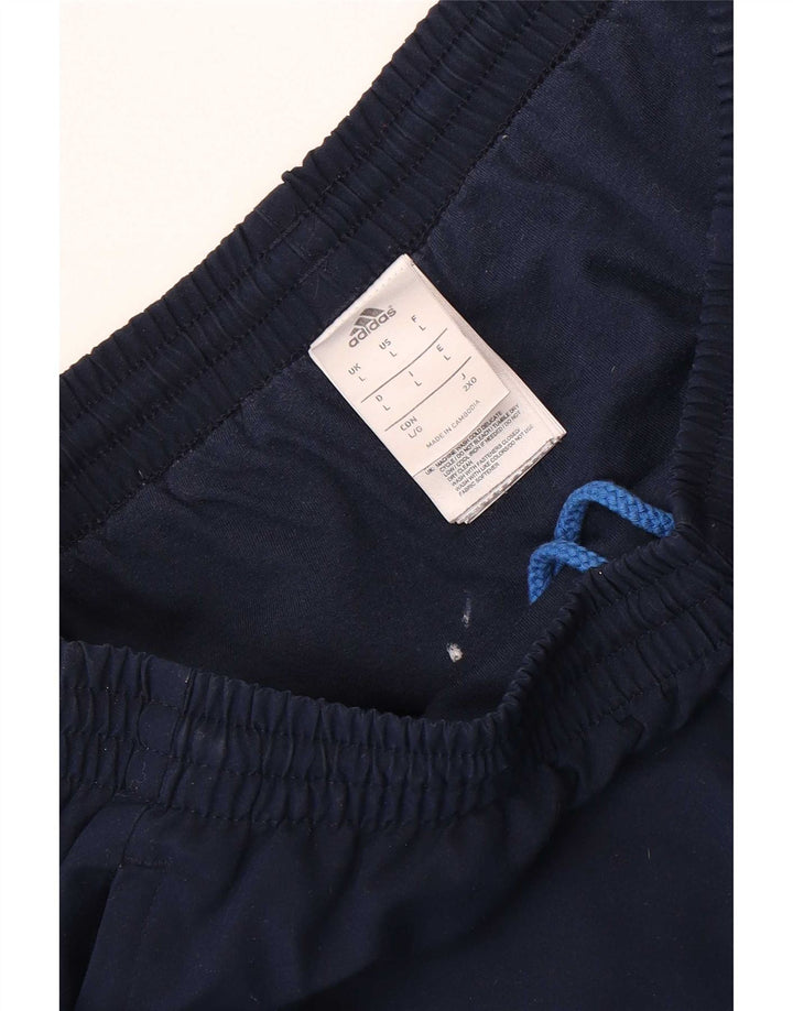 Calça de treino masculina Adidas Joggers grande poliéster azul marinho