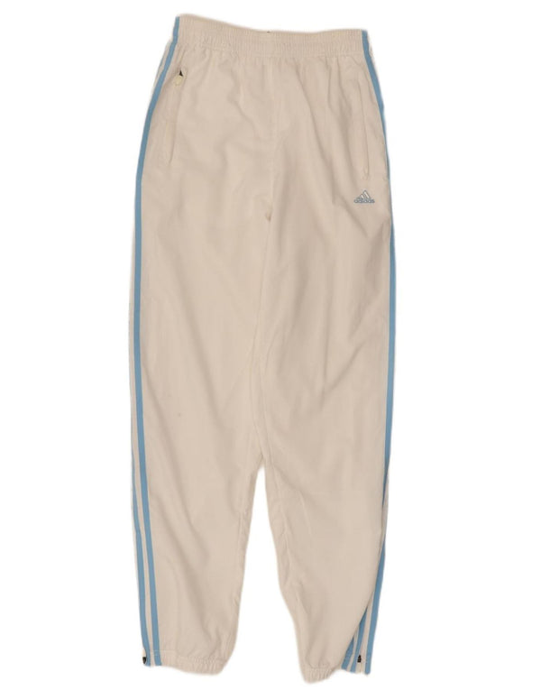 ADIDAS Womens Tracksuit Pants Joggers UK 10 Pequeno Poliéster Branco