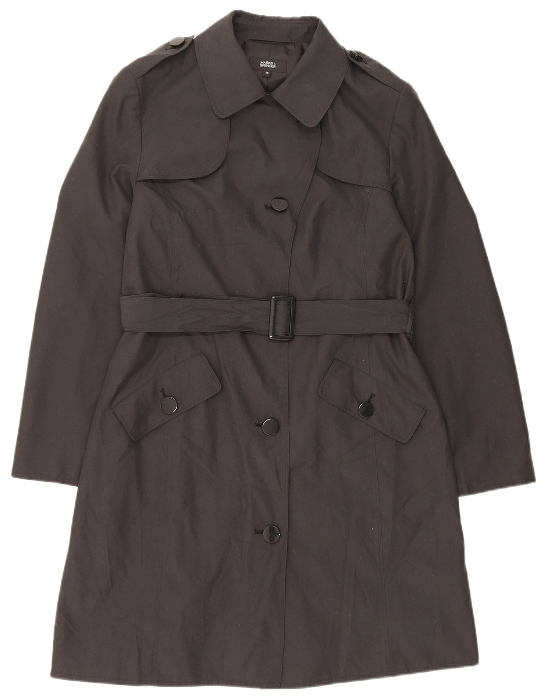 Casaco impermeável feminino MARKS & SPENCER UK 14 XL preto poliéster