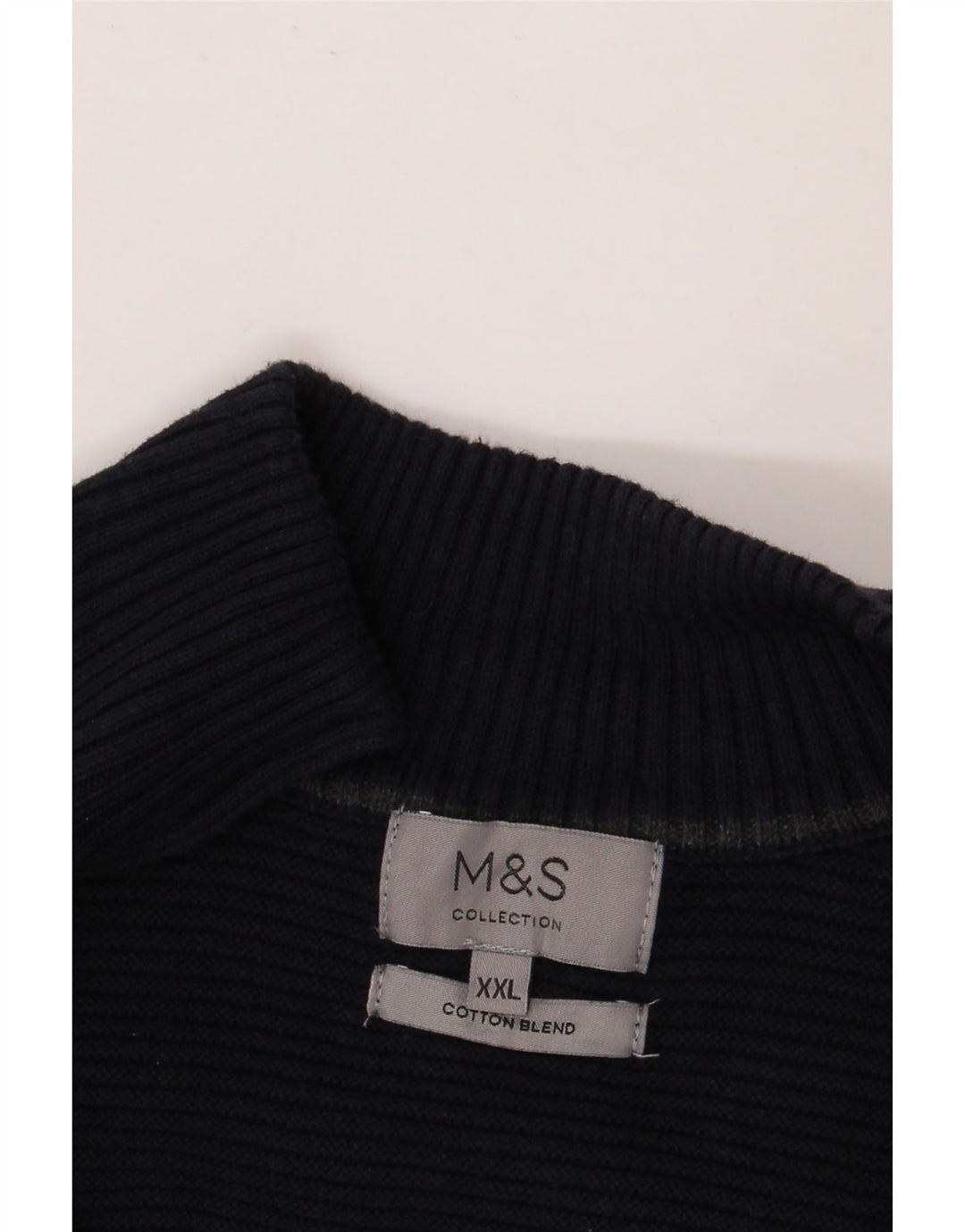 Suéter cardigã masculino MARKS & SPENCER 2XL algodão azul marinho