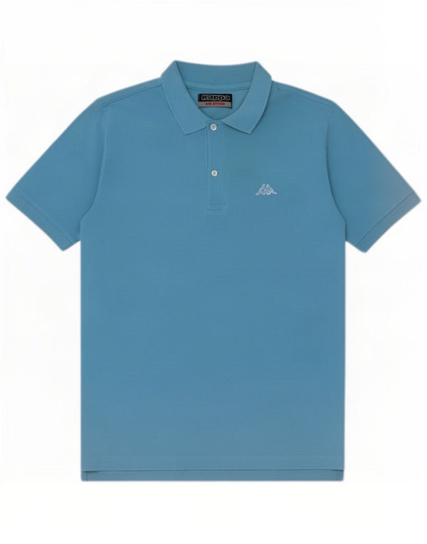 Camisa polo masculina Kappa algodão azul médio