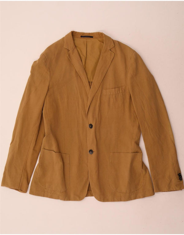 Jaqueta blazer masculina de 2 botões Gant IT 50 grande linho marrom