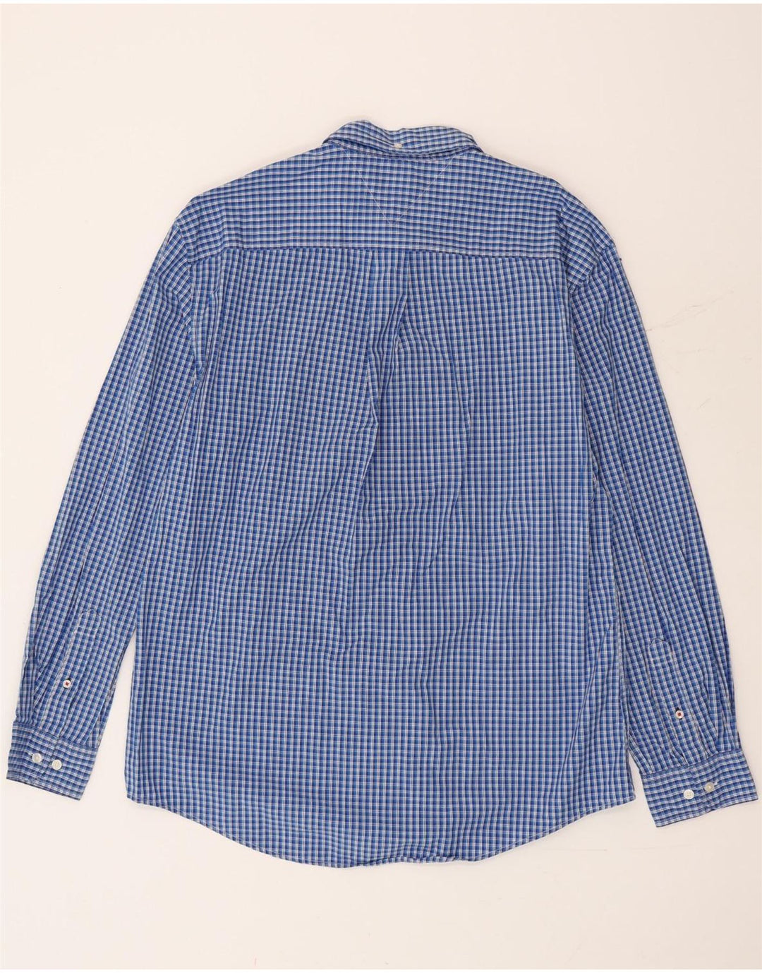 Camisa masculina Tommy Hilfiger XL azul algodão guingão