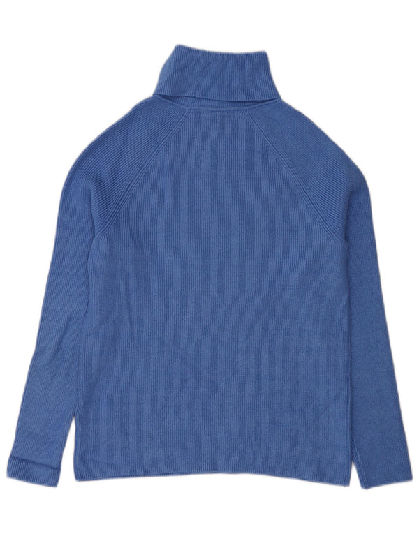 Suéter feminino Marks & Spencer com gola redonda e viscose azul pequena Reino Unido 10