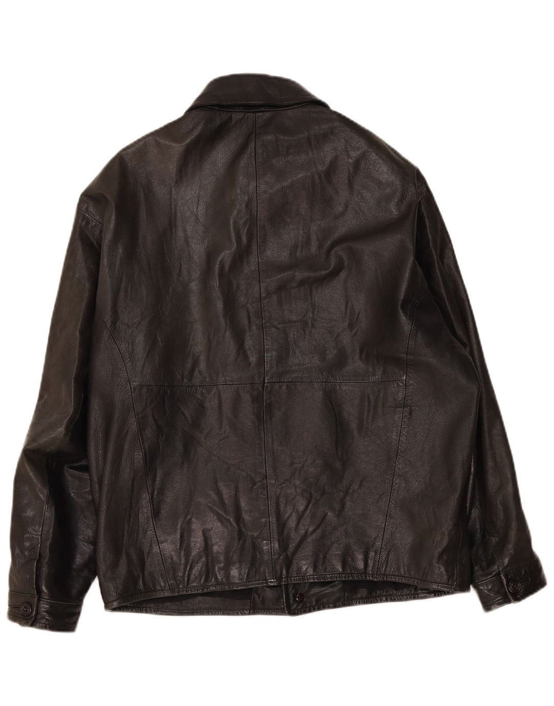 Jaqueta de couro masculina vintage UK 40 grande preta