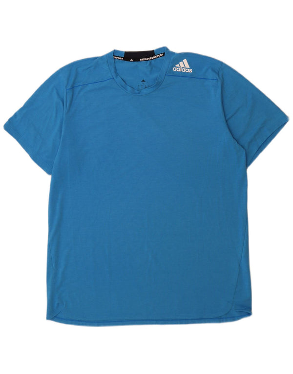 Camiseta masculina Adidas Top XL azul poliéster