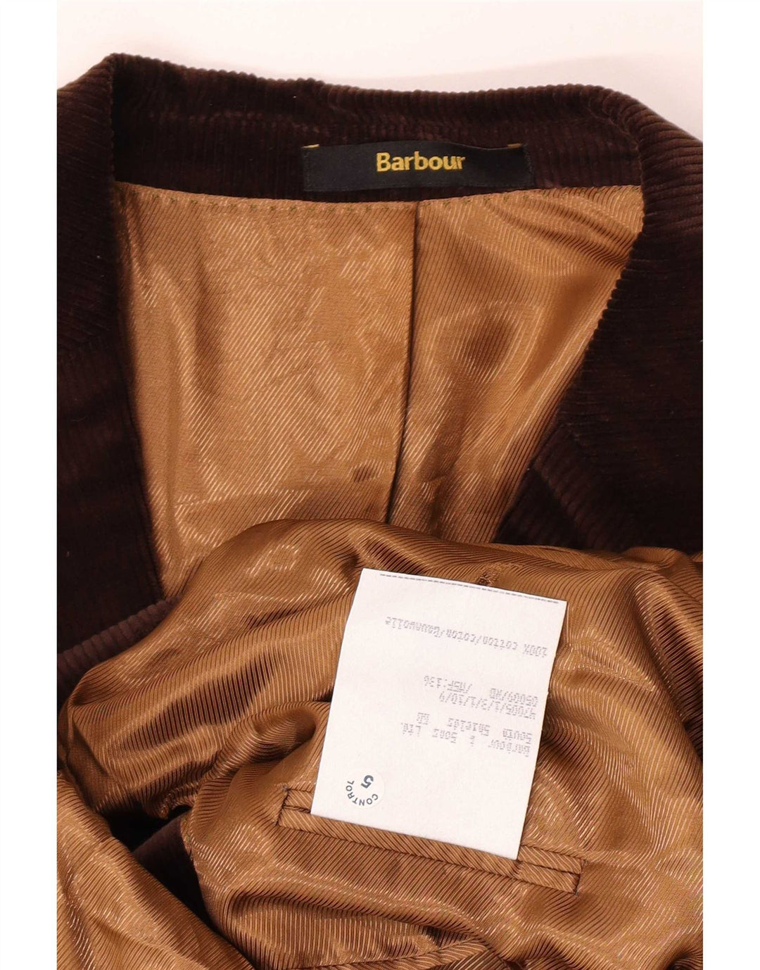 Jaqueta blazer masculina de veludo com 2 botões Barbour IT 56 3XL algodão marrom