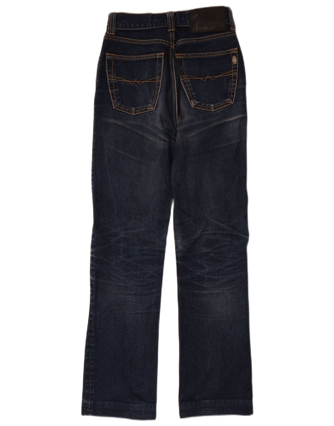 Jeans bootcut feminino vintage W26 L29 algodão azul marinho