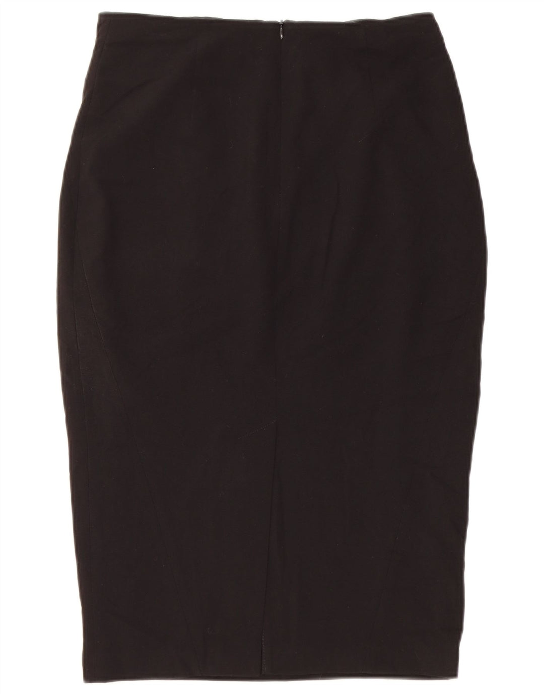 Saia lápis feminina Marks & Spencer UK 10 pequena W28 poliéster preto