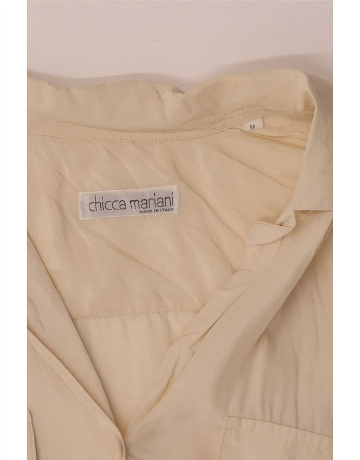 Blusa feminina vintage oversized UK 14 médio off white