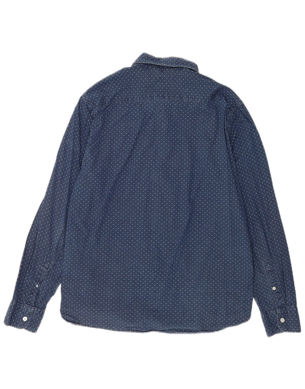 Camisa masculina Levi's grande algodão manchado azul marinho