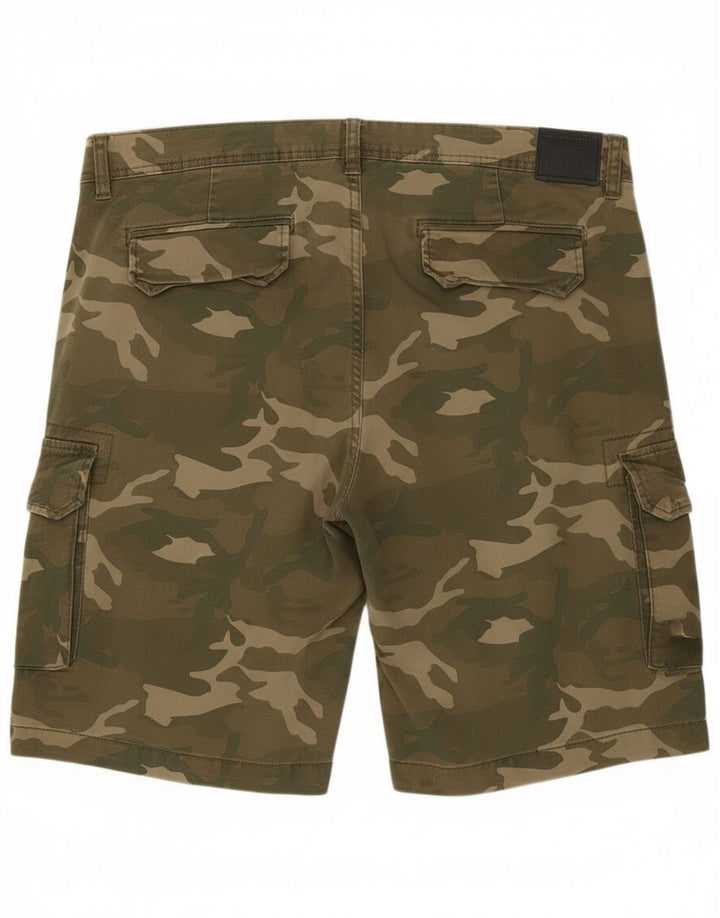 Shorts cargo masculino OVS W36 grande cáqui camuflado algodão exército