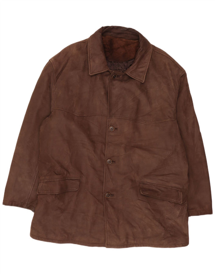Jaqueta de couro masculina vintage UK 42 XL couro marrom