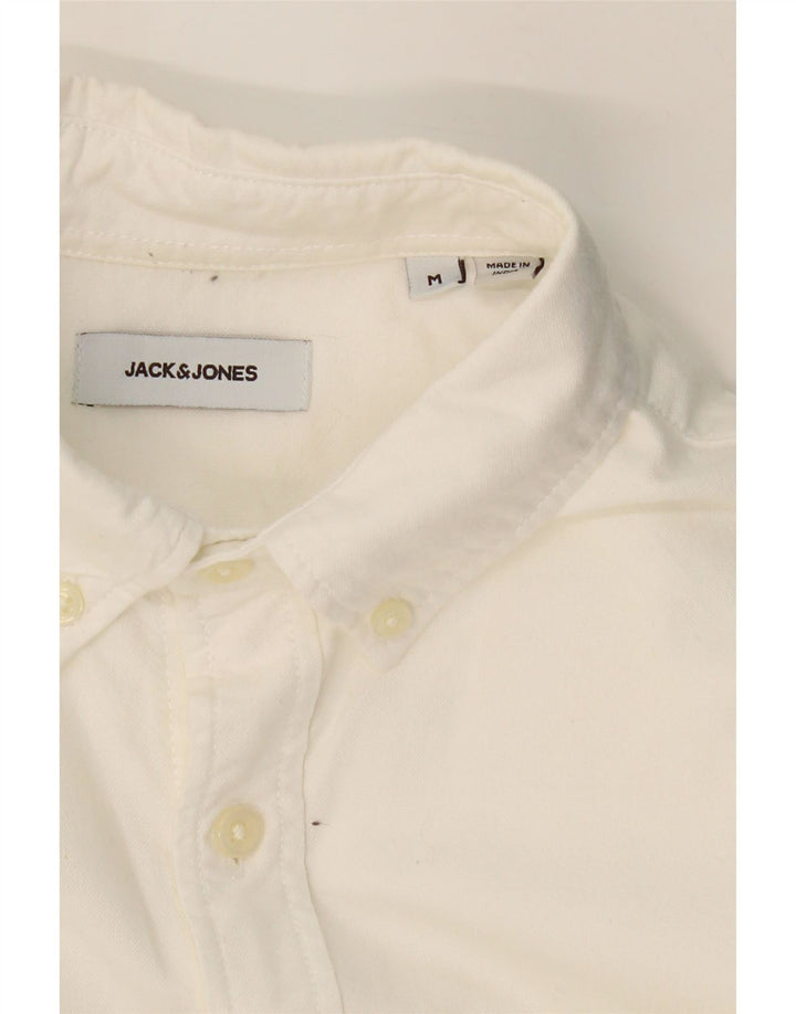 JACK & JONES Mens Shirt Medium White Cotton Vintage Jack & Jones and Second-Hand Jack & Jones from Messina Hembry 