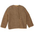 Jaqueta bomber vintage feminina de malha UK 12 marrom médio
