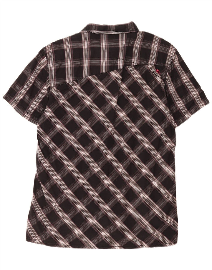 Camisa masculina de manga curta Rip Curl XL preto xadrez algodão