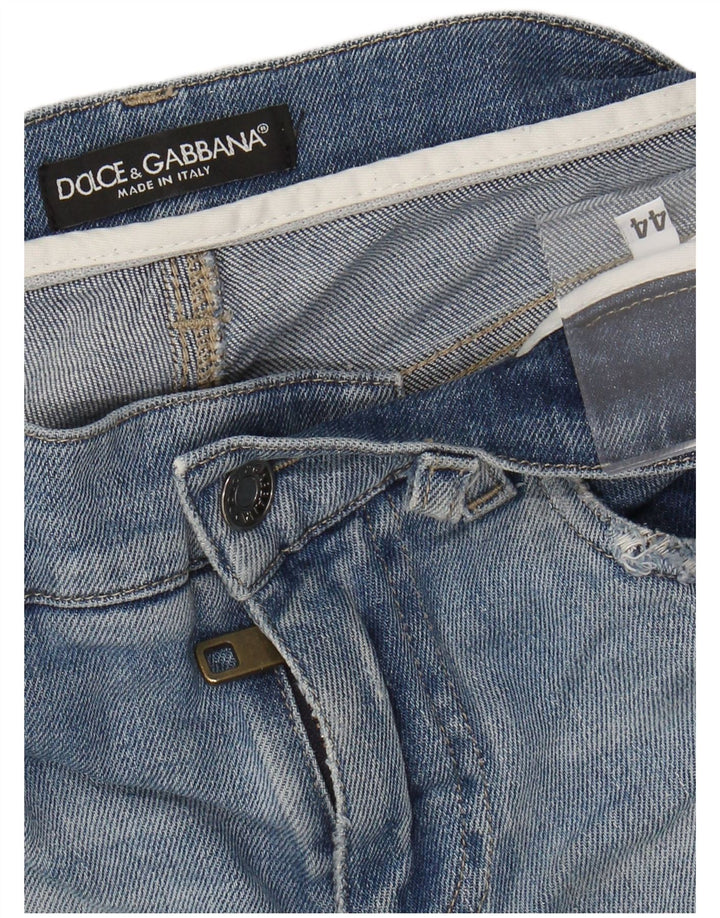 DOLCE & GABBANA Jeans Slim Feminino Distressed IT 44 Médio W30 L32 Azul