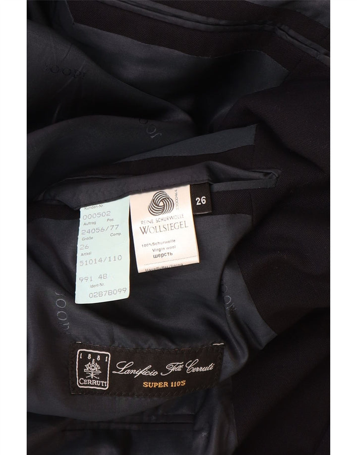 Jaqueta blazer masculina Cerruti 1881 com 3 botões Reino Unido 40 grande lã virgem azul marinho