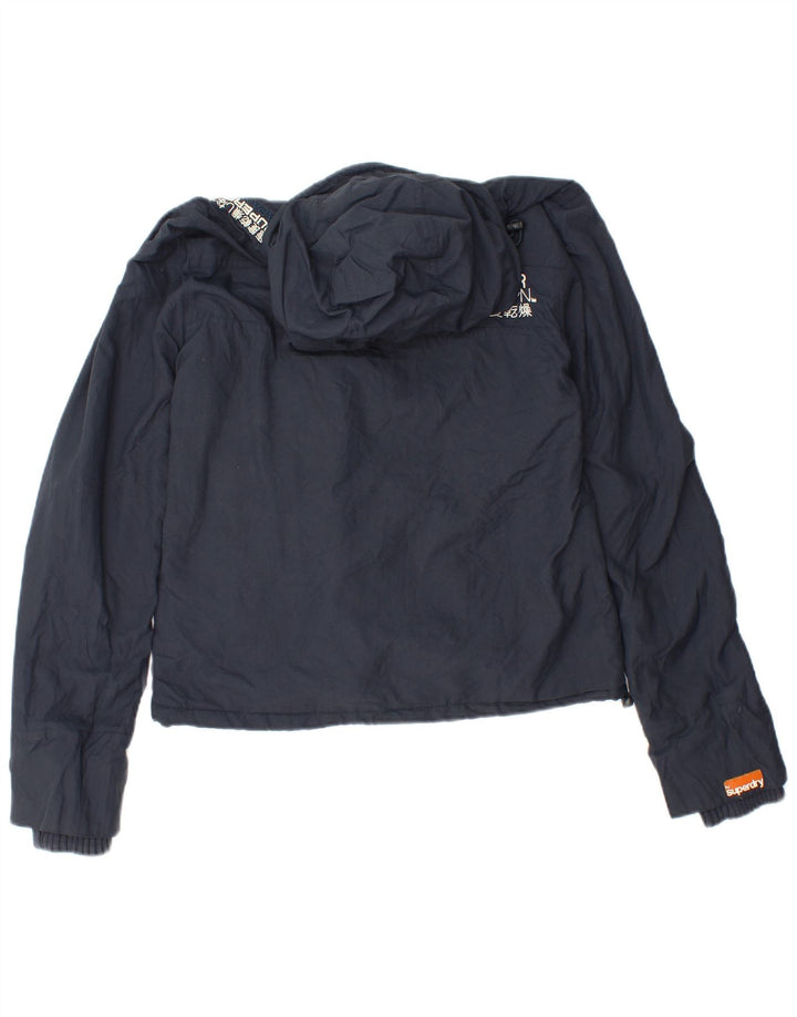 Jaqueta corta-vento gráfica feminina Superdry UK 10 pequena azul marinho