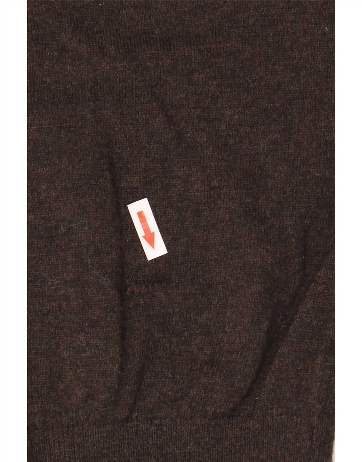 Suéter masculino Tommy Hilfiger com decote em V XL lã de carneiro marrom