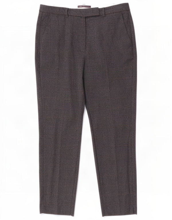 Calça feminina Marks & Spencer Crop Suit UK 12 Médio W30 L25 Azul marinho